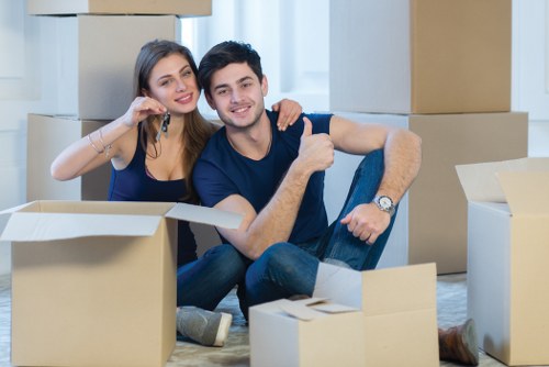 Professional packing services preparing boxes for a move in Merton