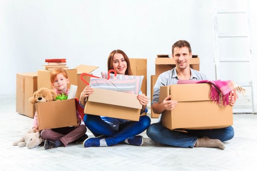 Removal crew maintaining safe communication during a property move