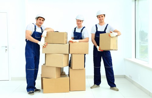 Urgent moving service with packed boxes ready for collection in Merton