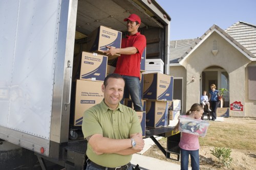 Packed household items prepared for a removal van service