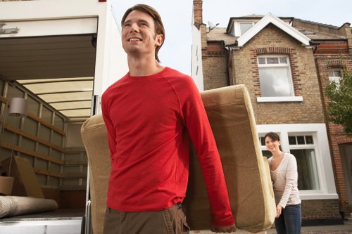 Furniture being safely transported by a local removals crew
