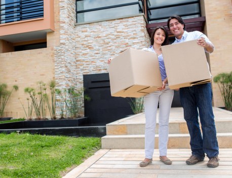 Local removals team handling household items for an apartment move